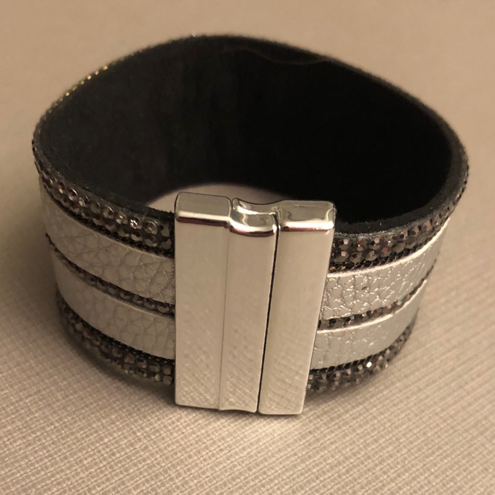 Black & Silver Bracelet with Sequins